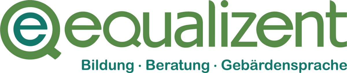 equalizent Logo Schriftzug: Bildung. Beratung. Gebärdensprache.