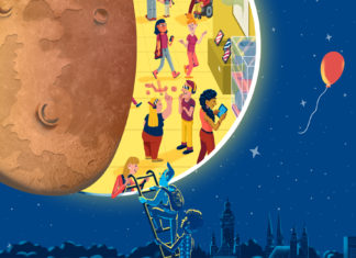 Logo der Museumsnacht mit offenem Mond.