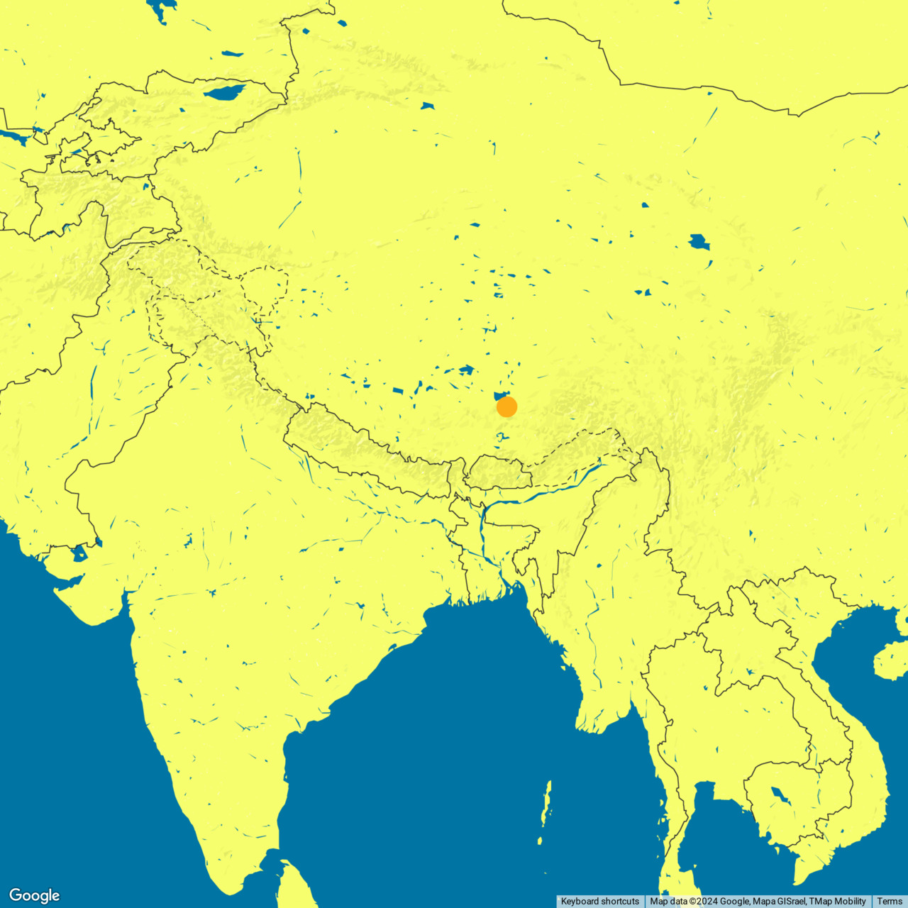 Karte von Südasien mit dem Himalaya Hochgebirge
