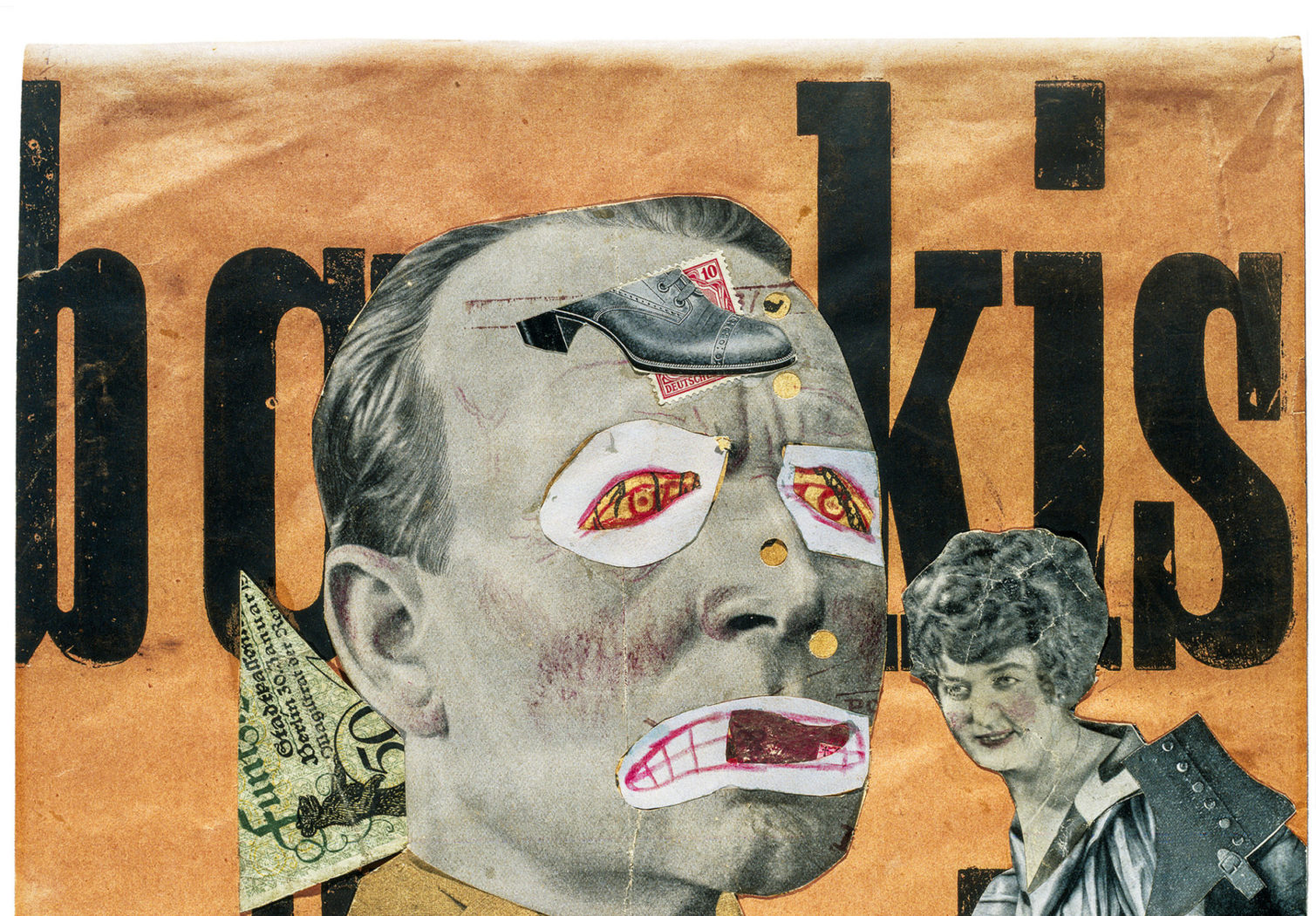 Collage von Raoul Hausmann mit ausgeschnittenen Bildern und Fotografie