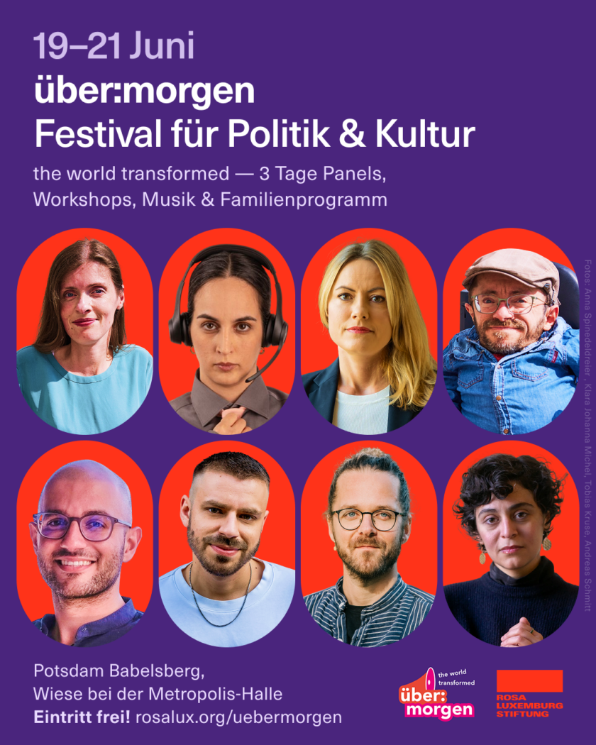 Das Bild zeigt einige der Teilnehmer:innen des Festivals über:morgen.
