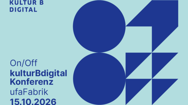 Logo der kulturBdigital-Konferenz mit Ort Ufafabrik und Datum 15. Oktober 2026